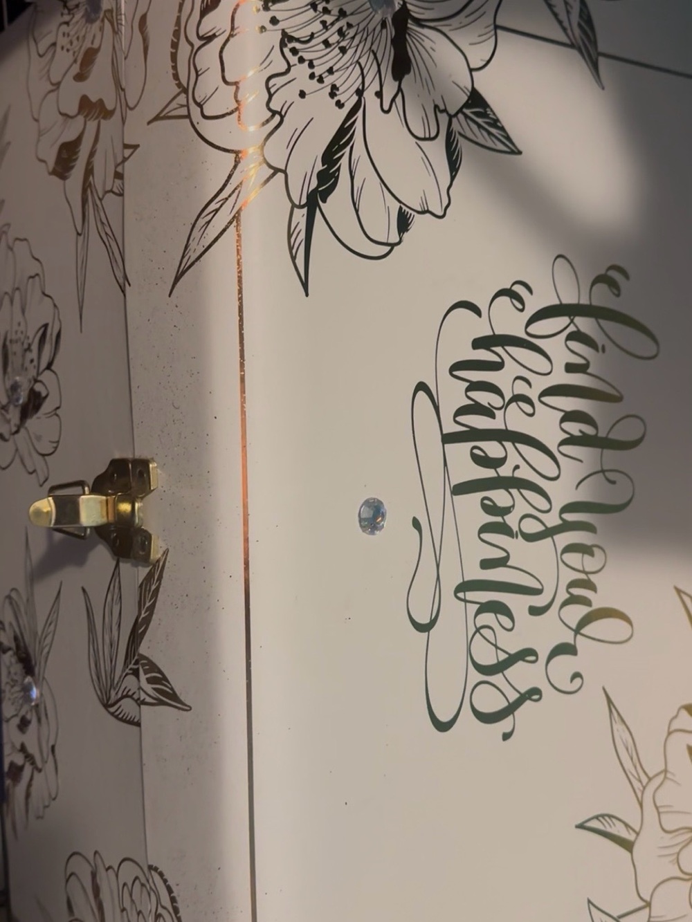 Inspirational Floral Wall Decor - White with Gold Accents